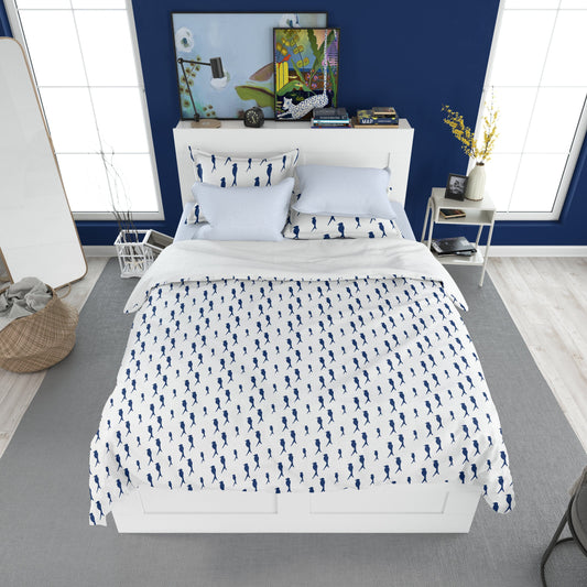 Duvet - Birds of a Feather Navy MWW Full/Queen 