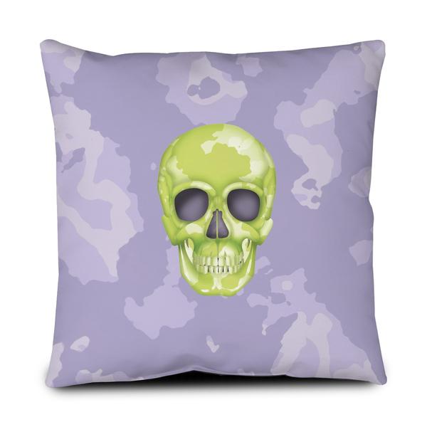 Floor Pillow - Skull Camo Lime Green/Lavender throw LeighDeux, LLC 