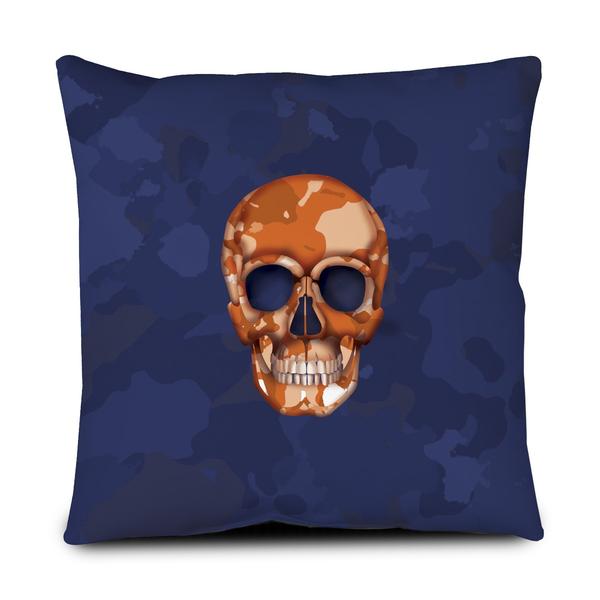 Floor Pillow - Skull Camo Navy/Orange throw LeighDeux, LLC 