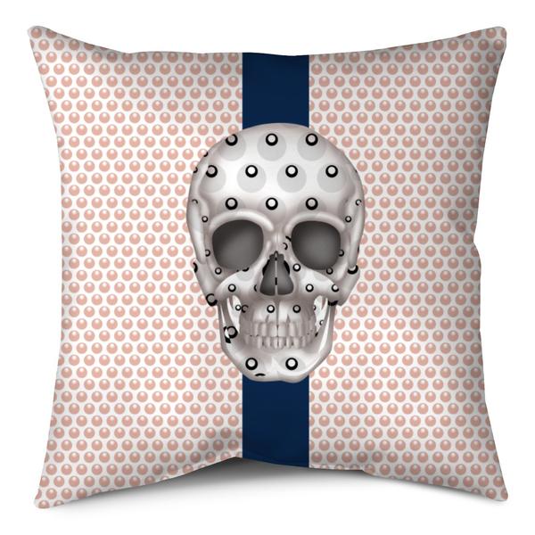 Throw Pillow - Skull Luna Stripe Millennial/Nero throw LeighDeux, LLC 